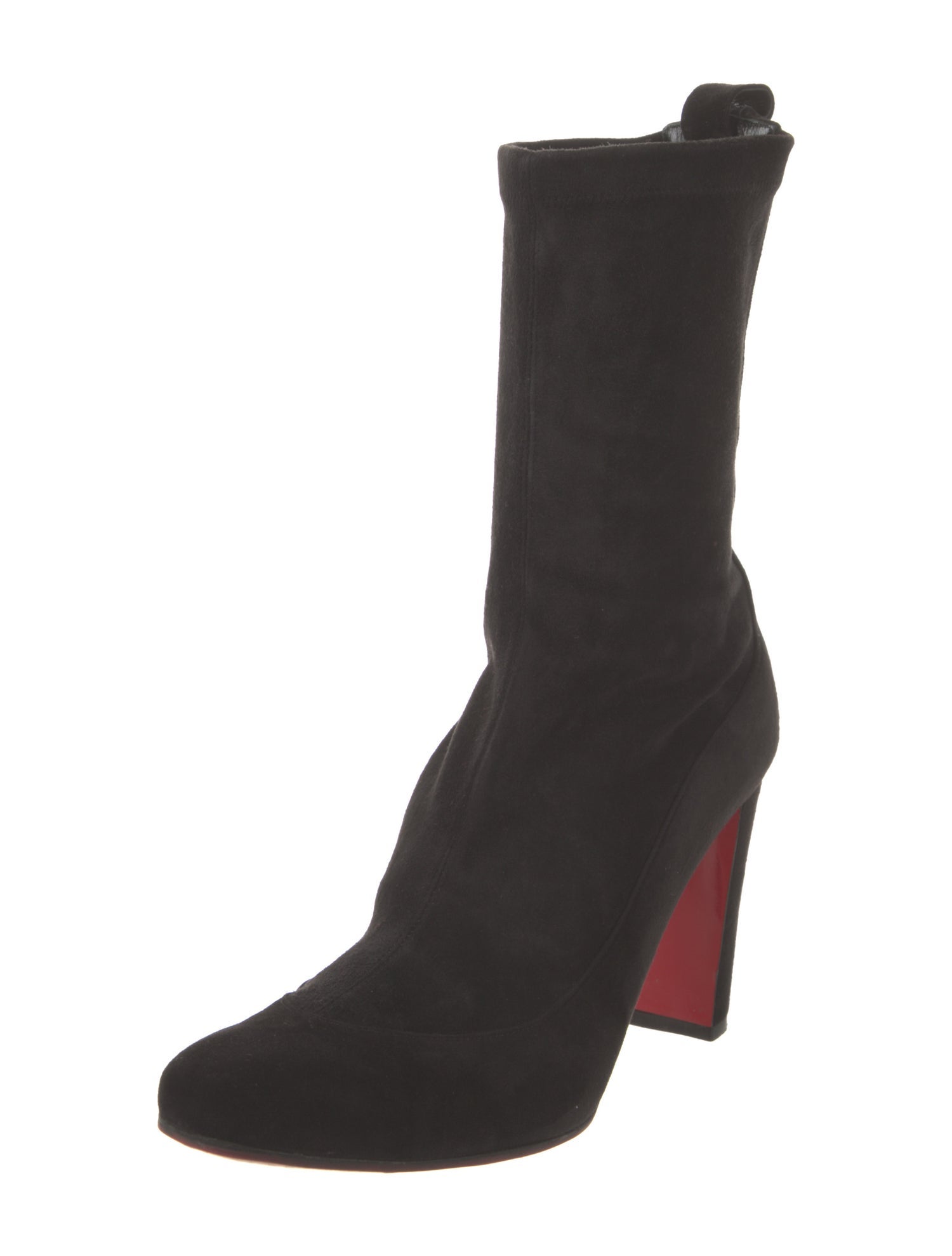 Christian Louboutin Gena Bootie 85 Veau Velours Suede Sock Boots