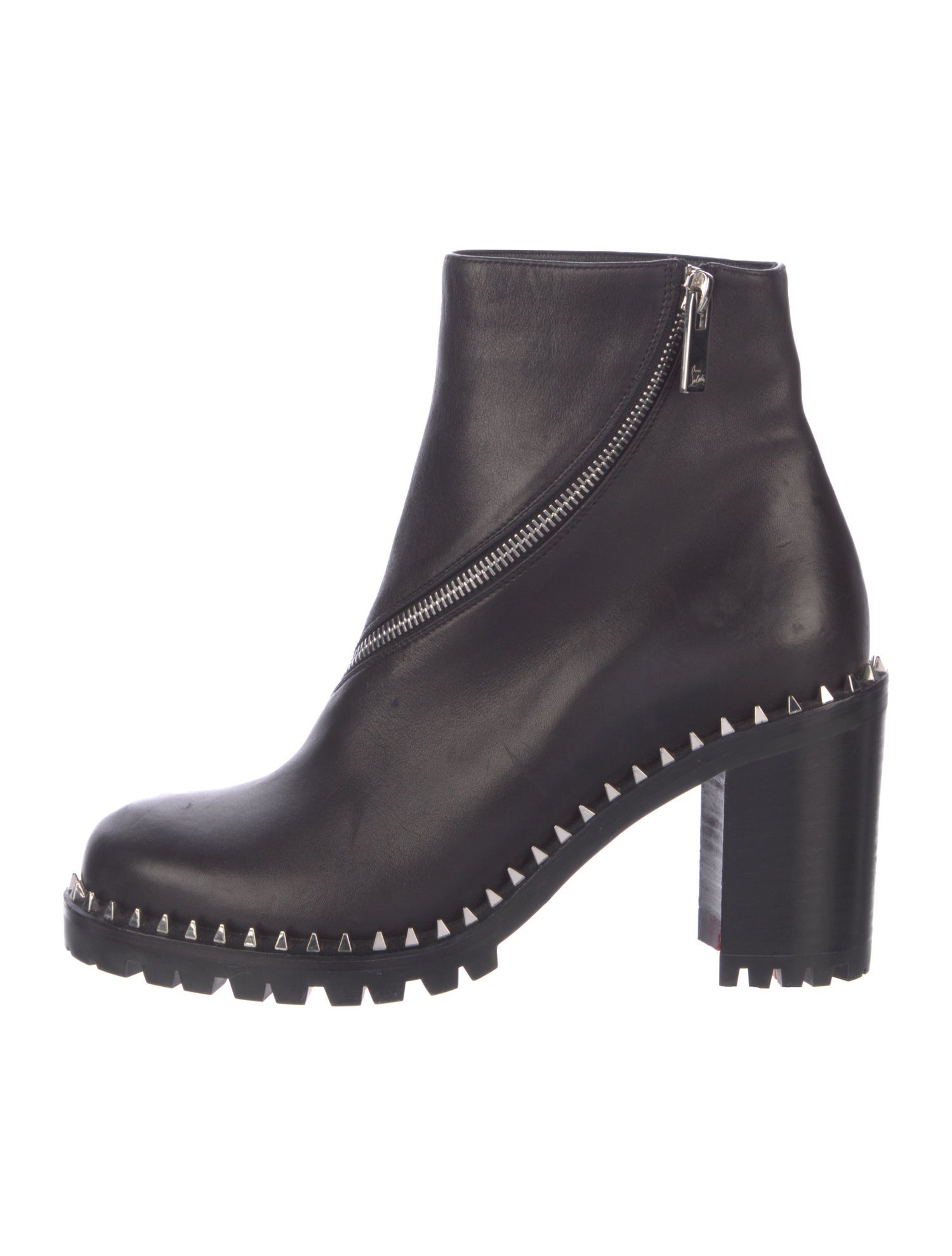 Christian Louboutin Spike Accents Leather Boots