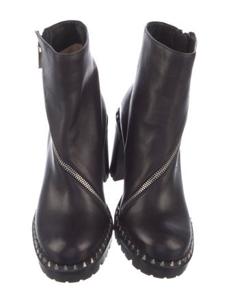 Christian Louboutin Spike Accents Leather Boots