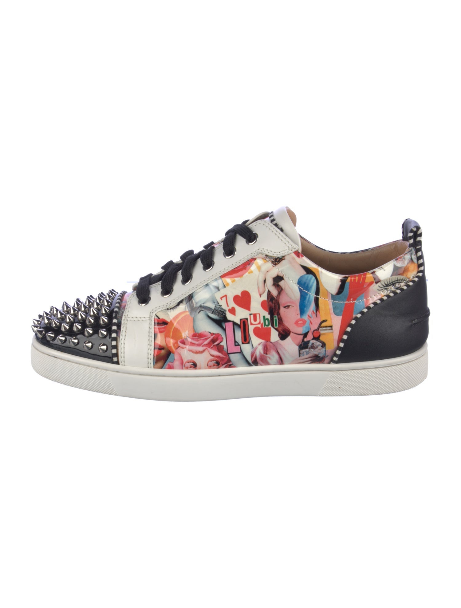 Christian Louboutin Spike Accents Leather Sneakers