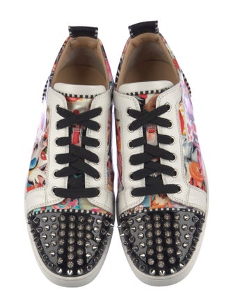 Christian Louboutin Spike Accents Leather Sneakers