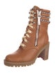 Christian Louboutin Spike Accents Leather Combat Boots