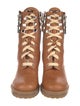 Christian Louboutin Spike Accents Leather Combat Boots