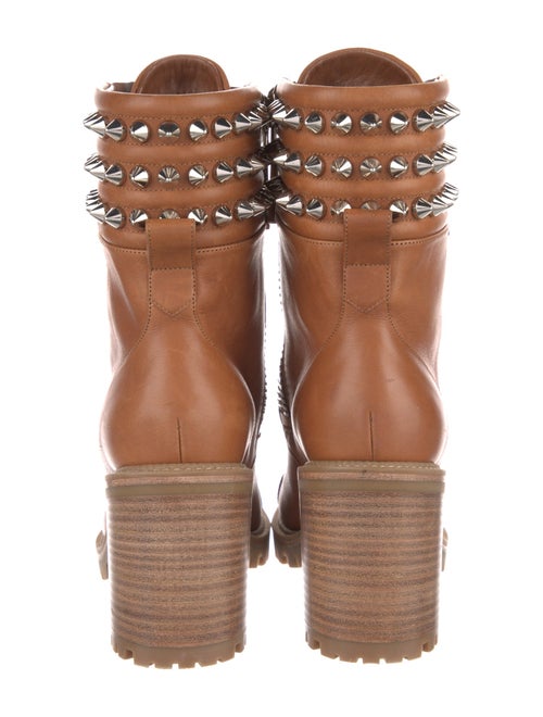 Christian Louboutin Spike Accents Leather Combat Boots