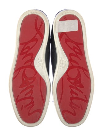 Christian Louboutin Leather Embroidered Accent Sneakers