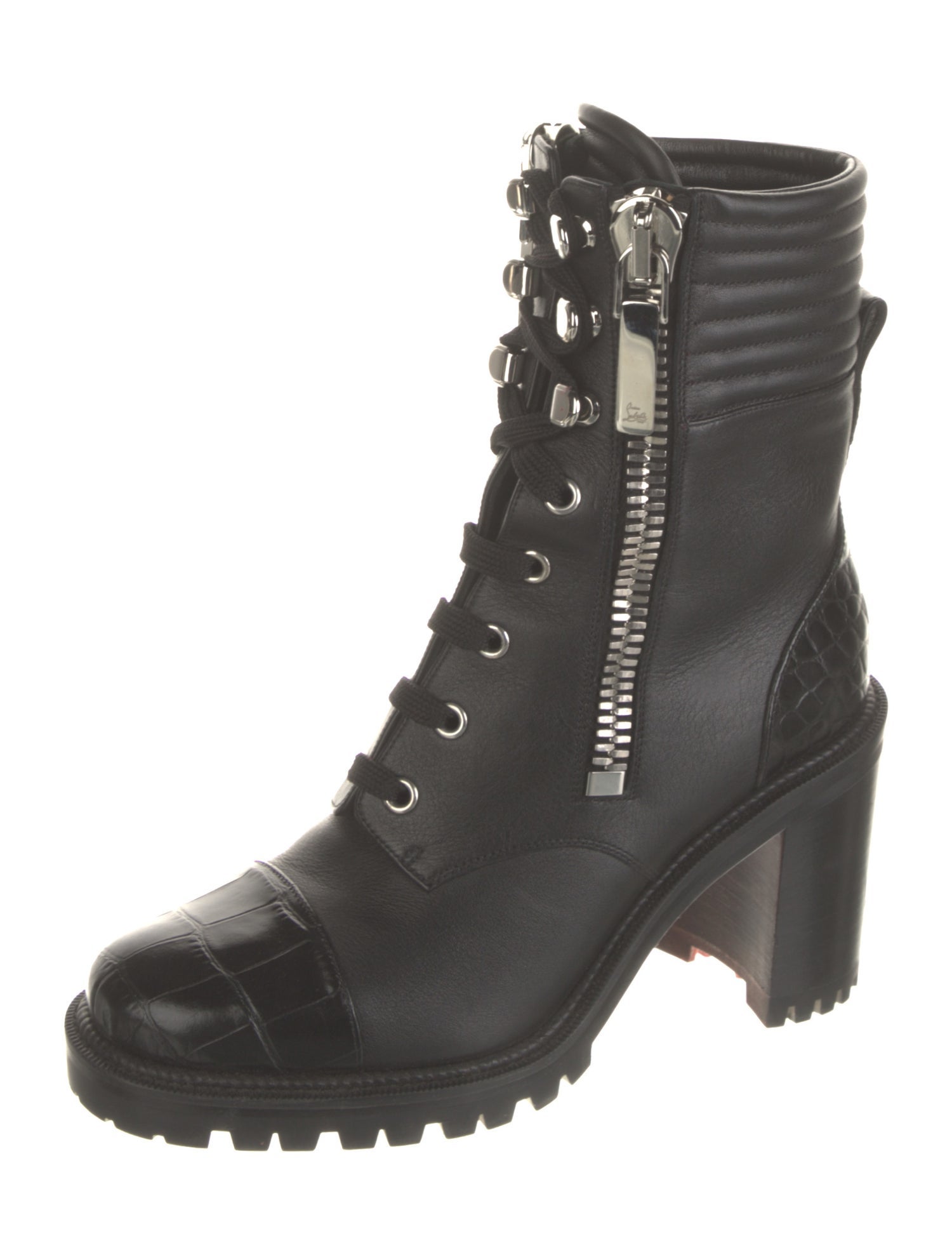 Christian Louboutin Leather Combat Boots
