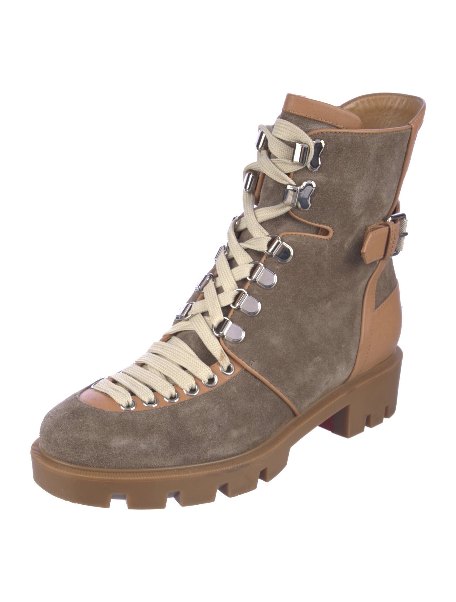 Christian Louboutin Suede Combat Boots