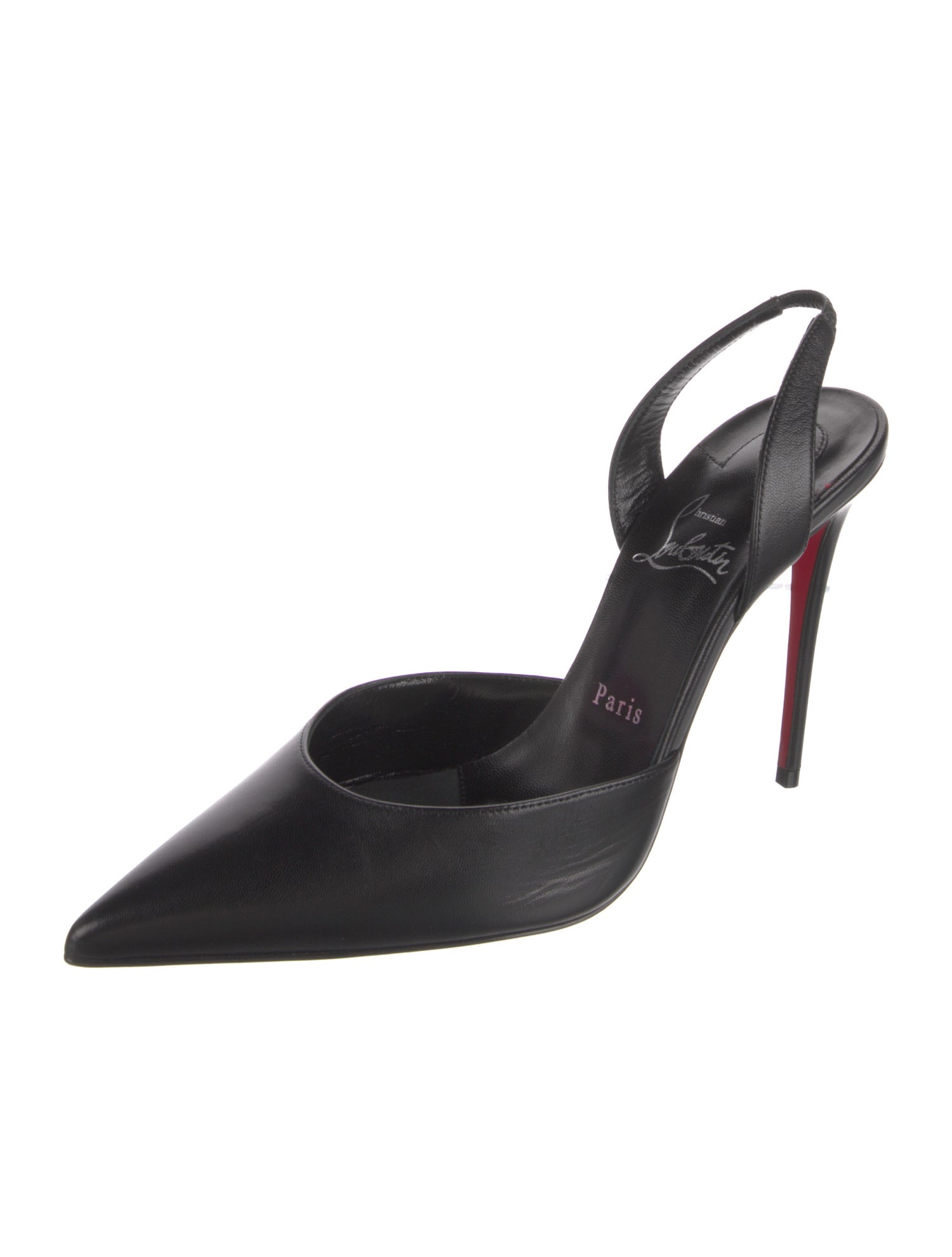 Christian Louboutin O Kate Sling 100 Leather Slingback Pumps