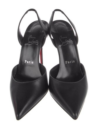 Christian Louboutin O Kate Sling 100 Leather Slingback Pumps