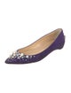 Christian Louboutin Faux Pearl Accents Suede Flats