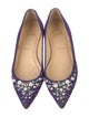 Christian Louboutin Faux Pearl Accents Suede Flats