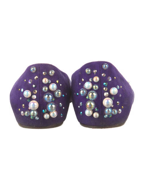 Christian Louboutin Faux Pearl Accents Suede Flats