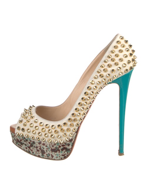 Christian Louboutin Spike Accents Leather Pumps