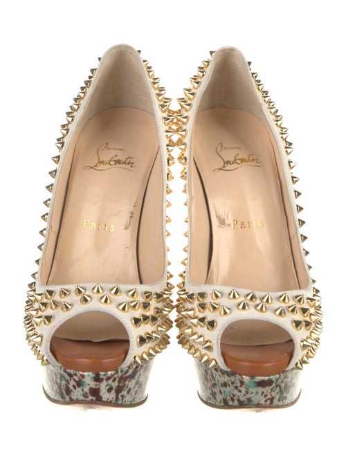 Christian Louboutin Spike Accents Leather Pumps