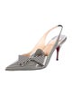 Christian Louboutin Patent Leather Striped Slingback Pumps