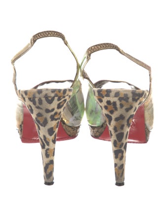 Christian Louboutin PVC Animal Print Slingback Pumps