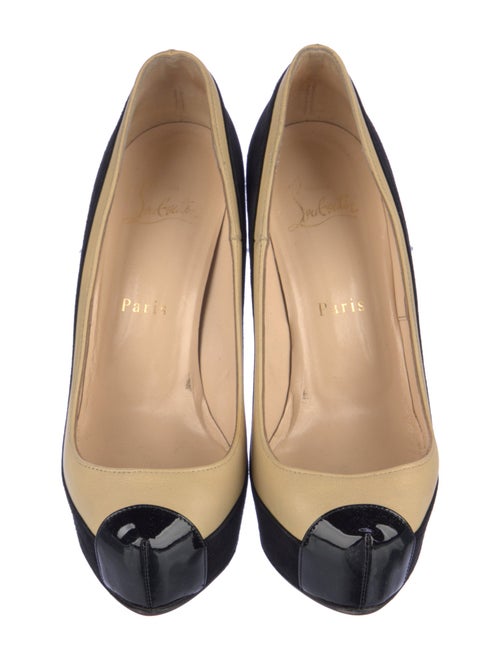Christian Louboutin Suede Colorblock Pattern Pumps