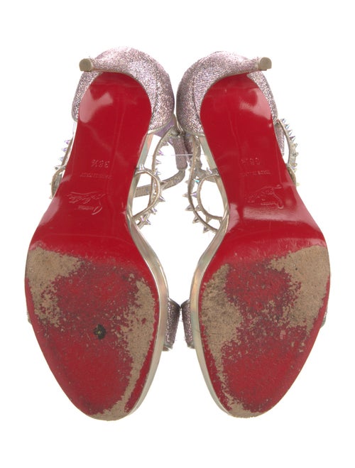 Christian Louboutin Spike Accents Glitter Sandals