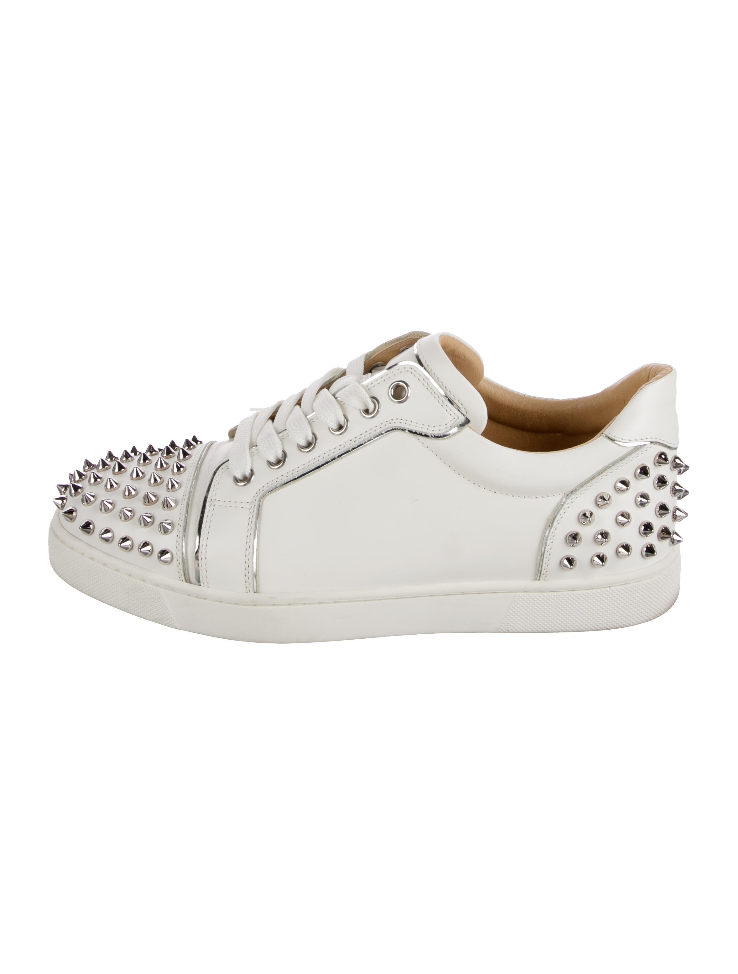 Christian Louboutin Spike Accents Leather Sneakers
