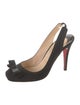 Christian Louboutin Satin Bow Accents Slingback Pumps