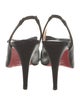 Christian Louboutin Satin Bow Accents Slingback Pumps