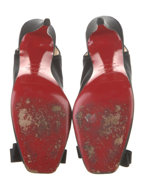 Christian Louboutin Satin Bow Accents Slingback Pumps