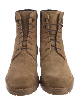 Christian Louboutin Suede Lace-Up Boots