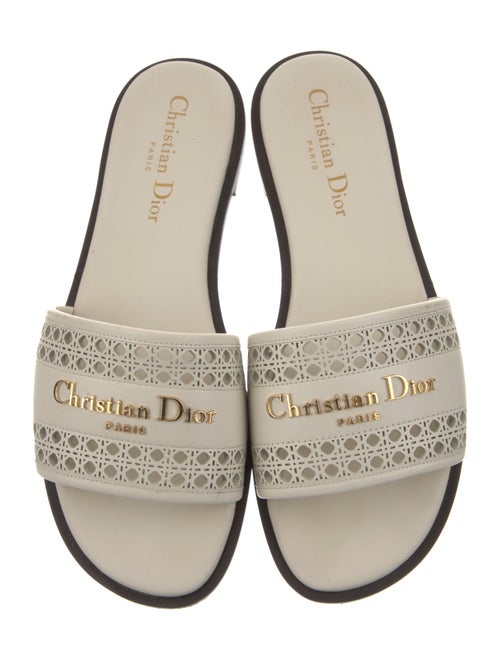 Christian Dior Leather Lasercut Accents Slides