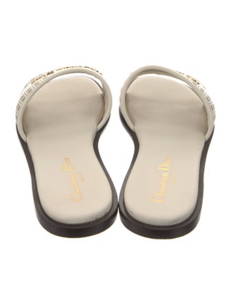 Christian Dior Leather Lasercut Accents Slides