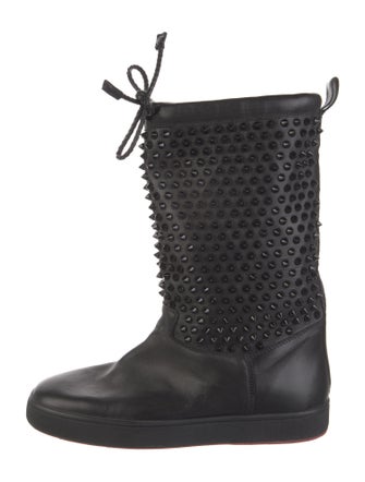 Christian Louboutin Spike Accents Leather Rain Boots