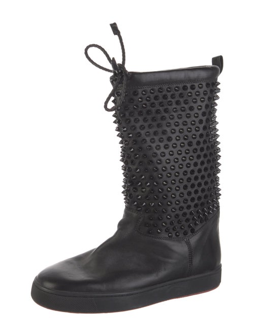 Christian Louboutin Spike Accents Leather Rain Boots