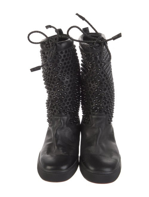 Christian Louboutin Spike Accents Leather Rain Boots