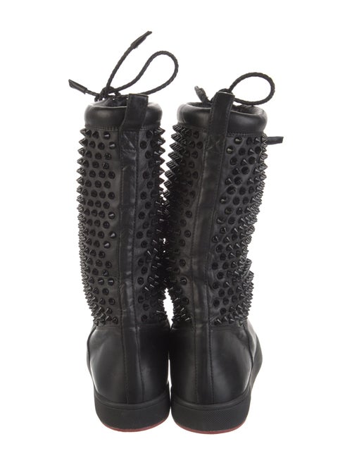 Christian Louboutin Spike Accents Leather Rain Boots