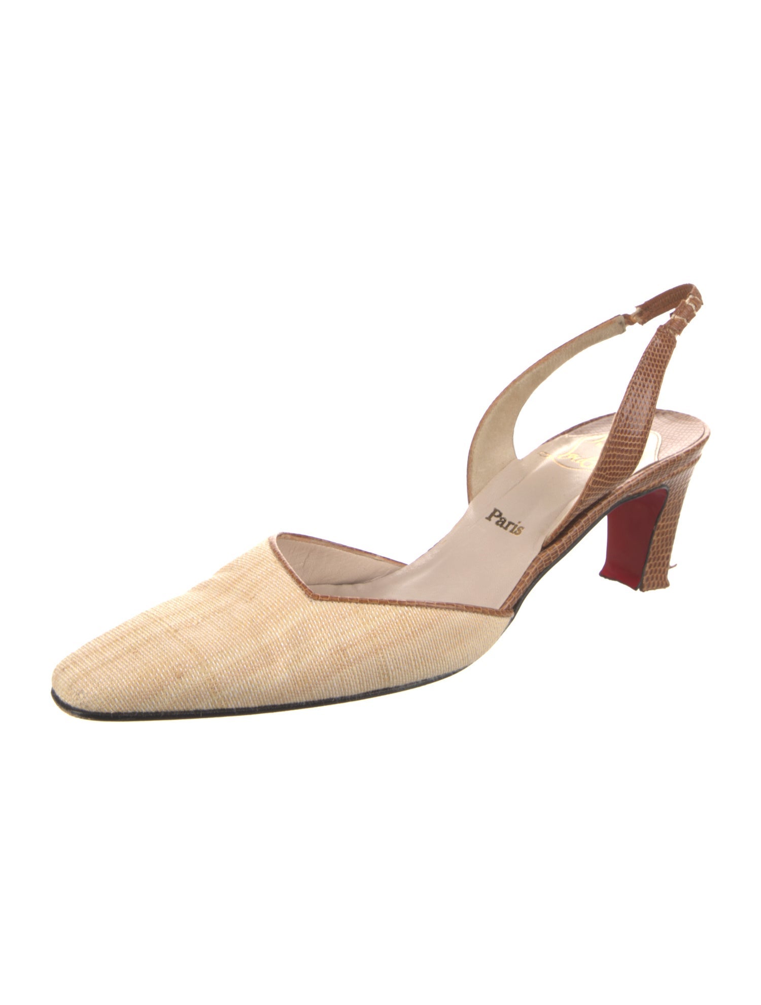 Christian Louboutin Canvas Slingback Pumps