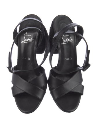 Christian Louboutin Leather Cutout Accent Sandals