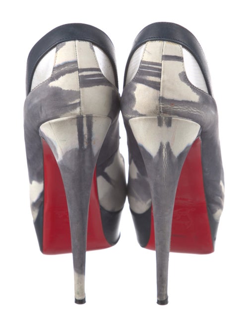 Christian Louboutin Suede Printed Slingback Pumps