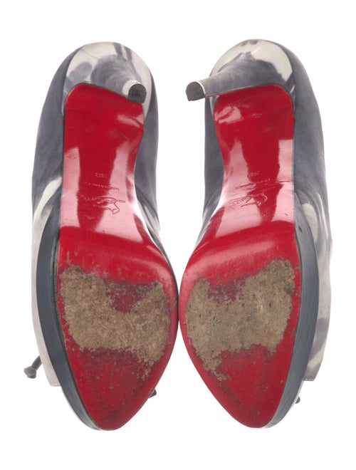 Christian Louboutin Suede Printed Slingback Pumps