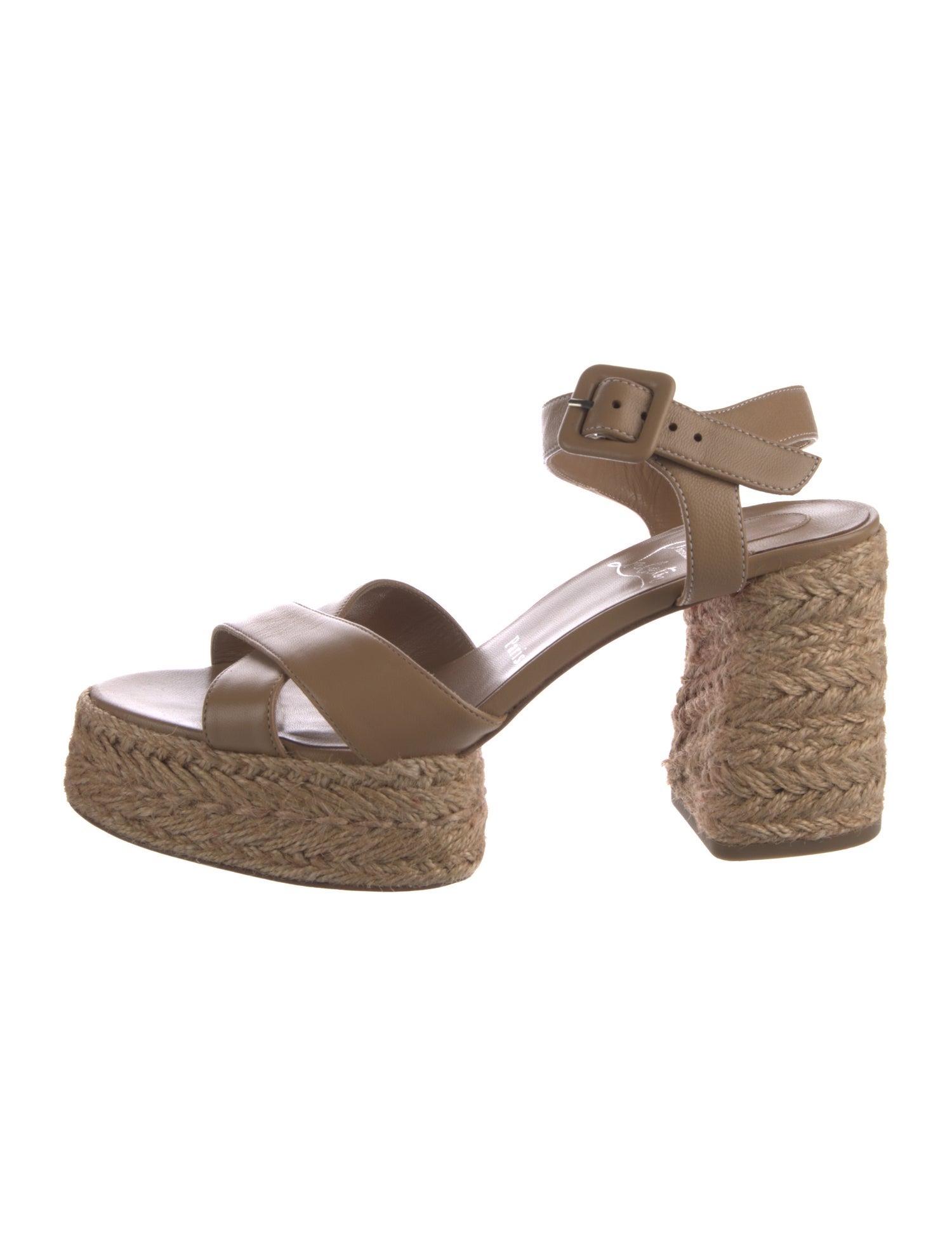 Christian Louboutin Leather Braided Accents Espadrilles