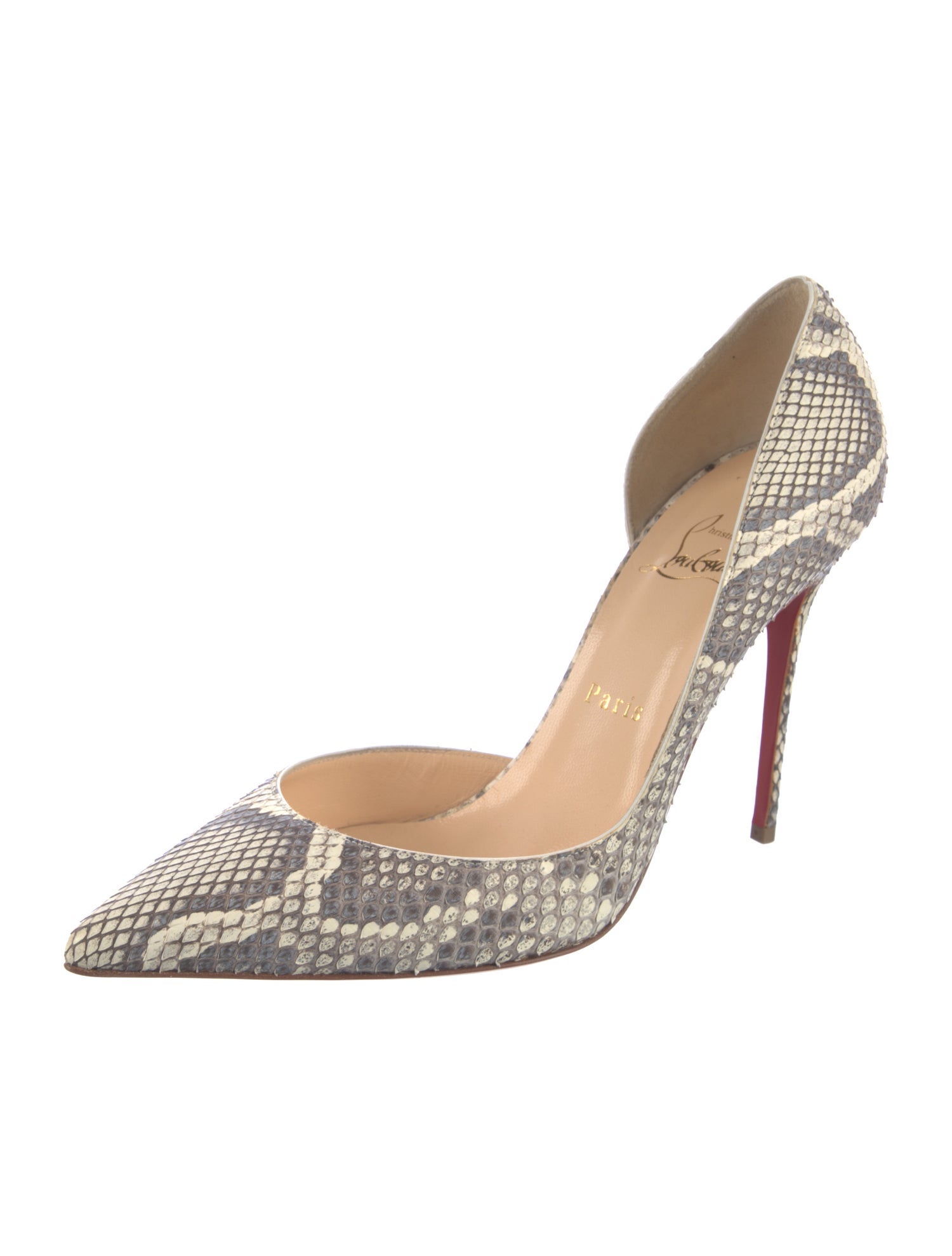 Christian Louboutin Snakeskin Animal Print D'Orsay Pumps