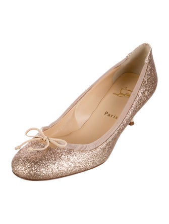 Christian Louboutin Glitter Bow Accents Pumps