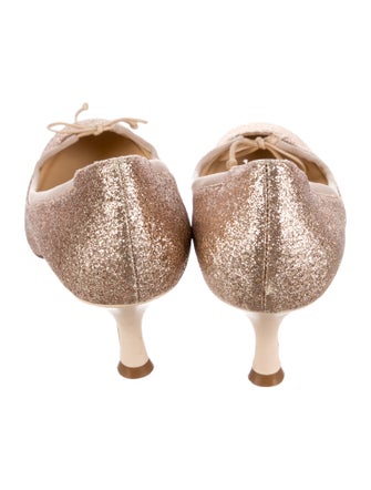 Christian Louboutin Glitter Bow Accents Pumps