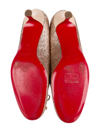 Christian Louboutin Glitter Bow Accents Pumps