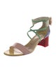 Christian Louboutin Patent Leather Leather Trim Embellishment Sandals