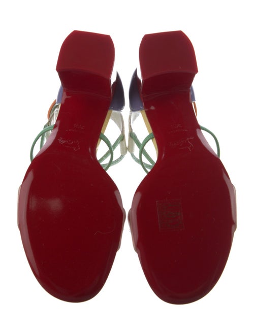 Christian Louboutin Patent Leather Leather Trim Embellishment Sandals