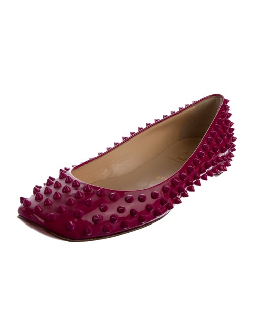Christian Louboutin Spike Accents Patent Leather Ballet Flats