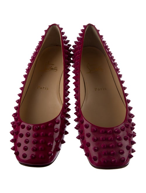 Christian Louboutin Spike Accents Patent Leather Ballet Flats