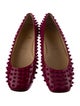 Christian Louboutin Spike Accents Patent Leather Ballet Flats