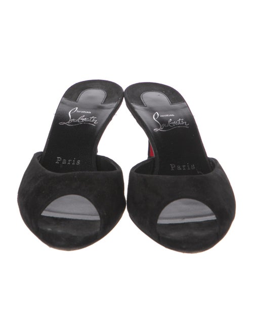 Christian Louboutin Suede Keyhole Accent Slides