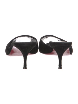 Christian Louboutin Suede Keyhole Accent Slides