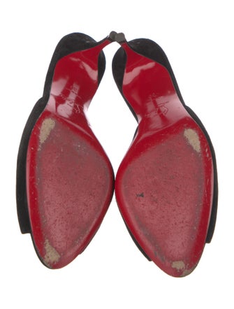 Christian Louboutin Suede Keyhole Accent Slides